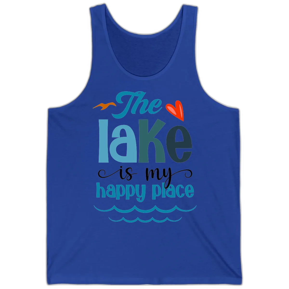 The Lake Is My Happy Place Tank in True Royal