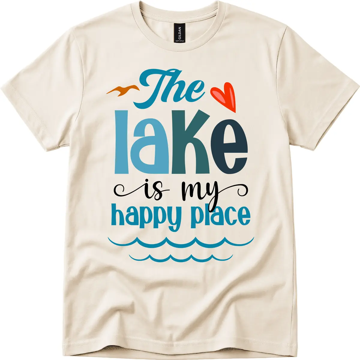 The Lake Is My Happy Place T-Shirt in Natural