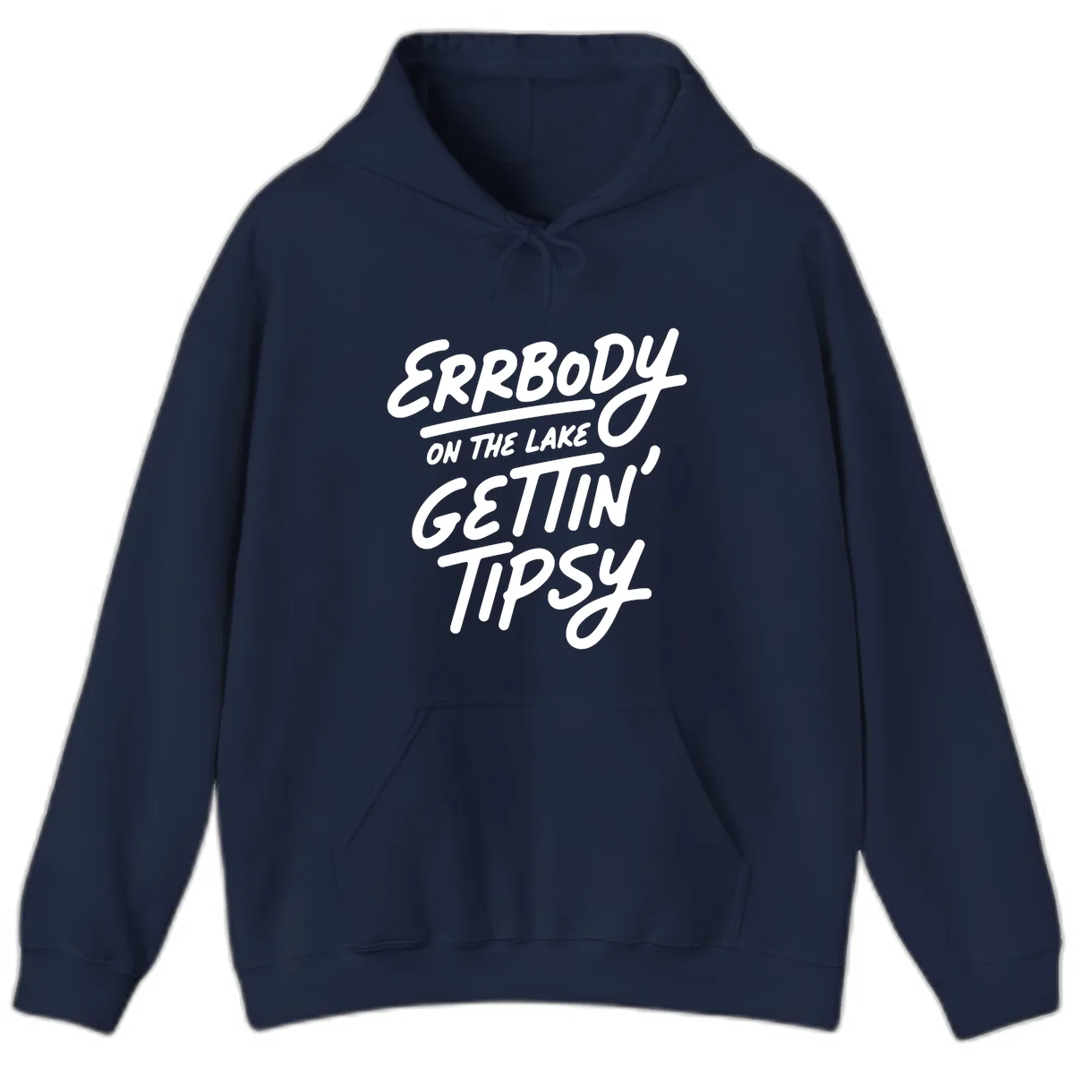 Errbody On The Lake Gettin Tipsy Hoodie in Navy