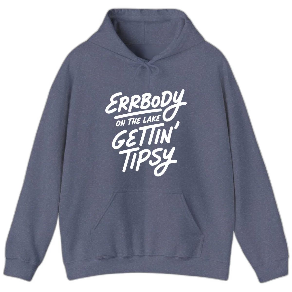 Errbody On The Lake Gettin Tipsy Hoodie in Heather Navy