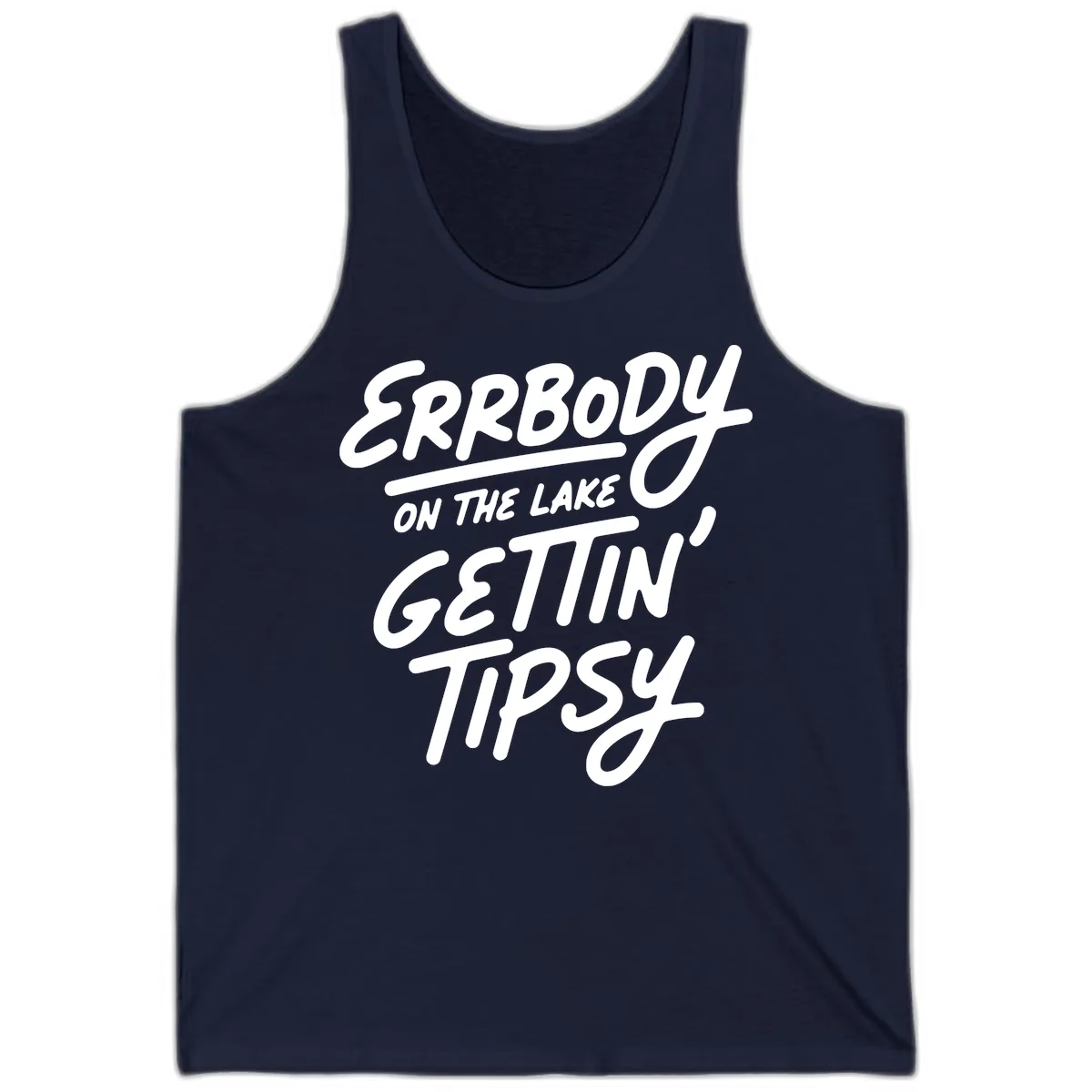 Errbody On The Lake Gettin Tipsy Tank in Navy