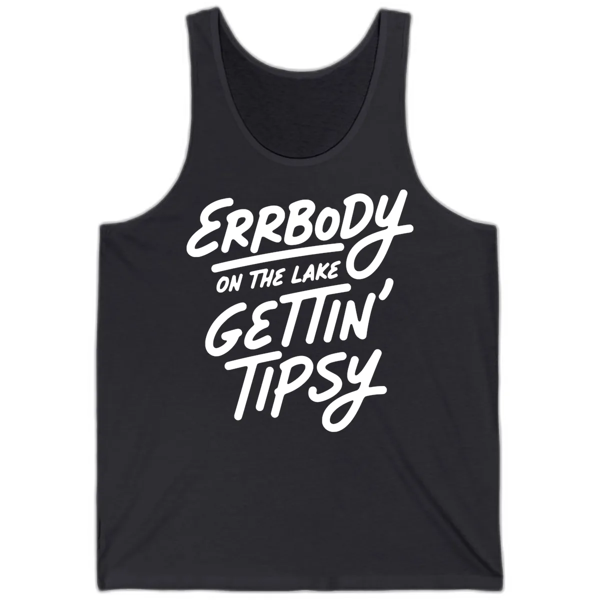 Errbody On The Lake Gettin Tipsy Tank in Dark Grey