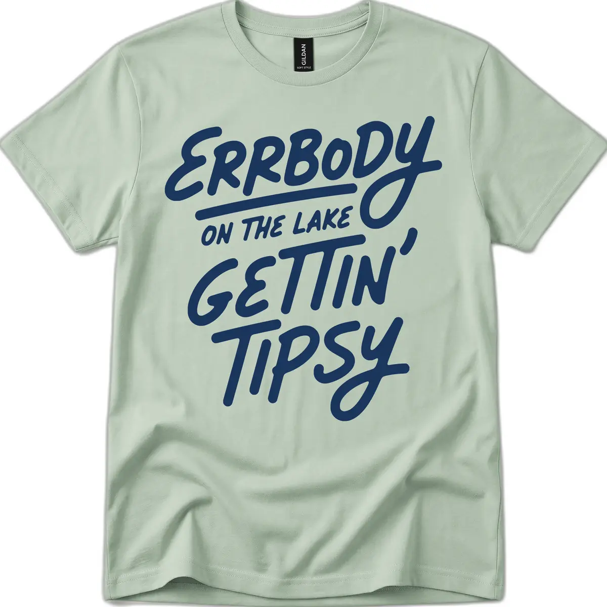 Errbody On The Lake Gettin Tipsy T-Shirt in Sage