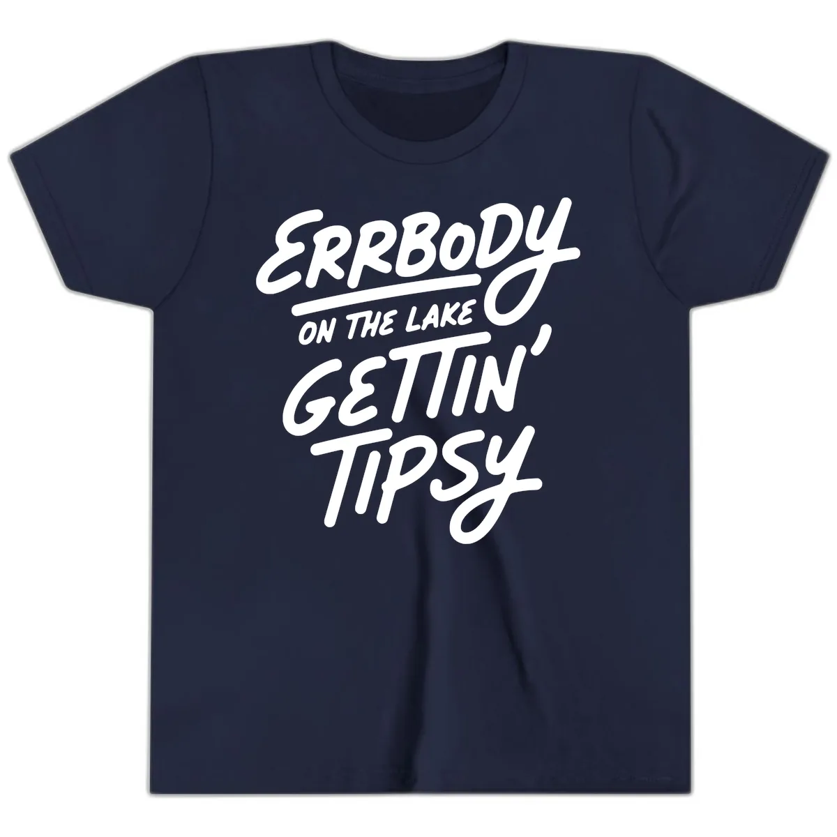 Errbody On The Lake Gettin Tipsy Youth T-Shirt in Navy
