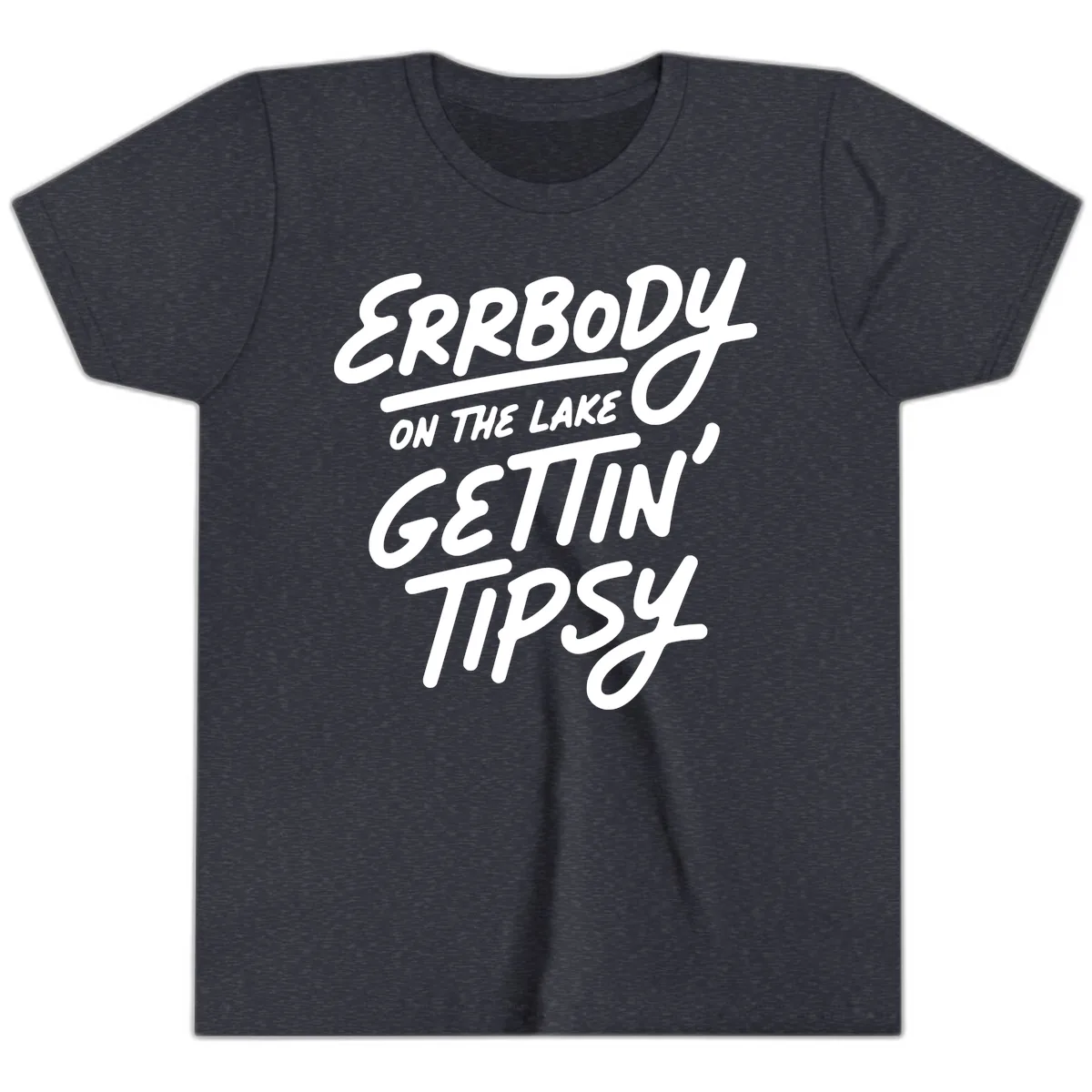 Errbody On The Lake Gettin Tipsy Youth T-Shirt in Heather Navy