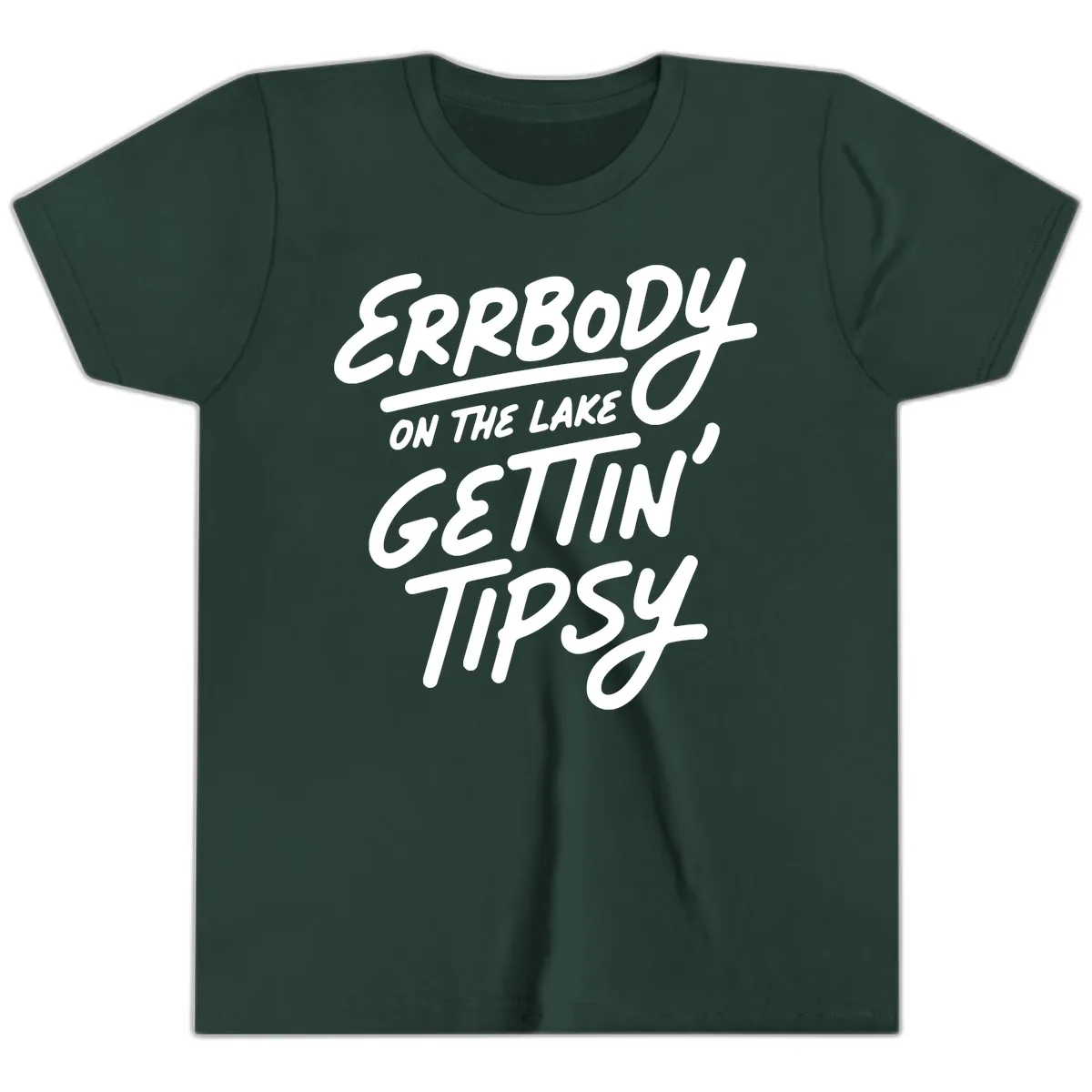 Errbody On The Lake Gettin Tipsy Youth T-Shirt in Forest