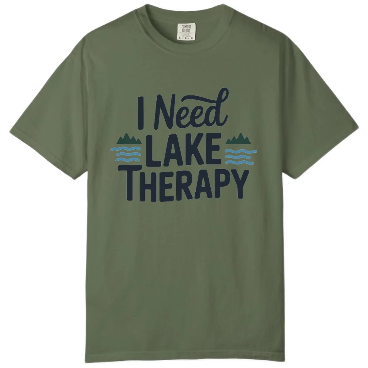 I Need Lake Therapy Typography Comfort Color in Sage