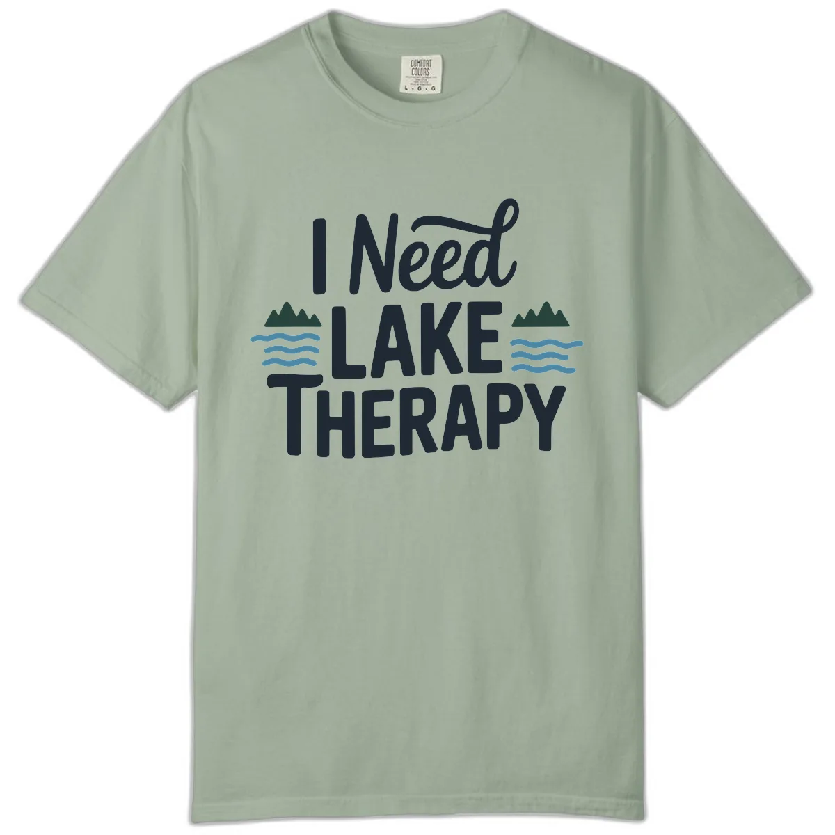 I Need Lake Therapy Typography Comfort Color in Bay