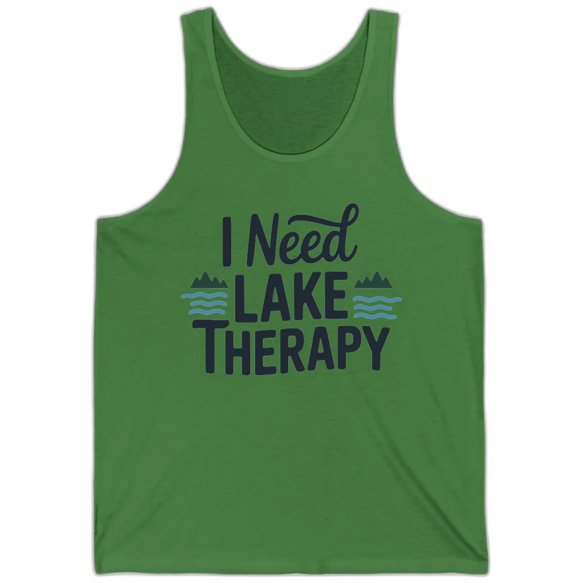 I Need Lake Therapy Typography Tank in Leaf