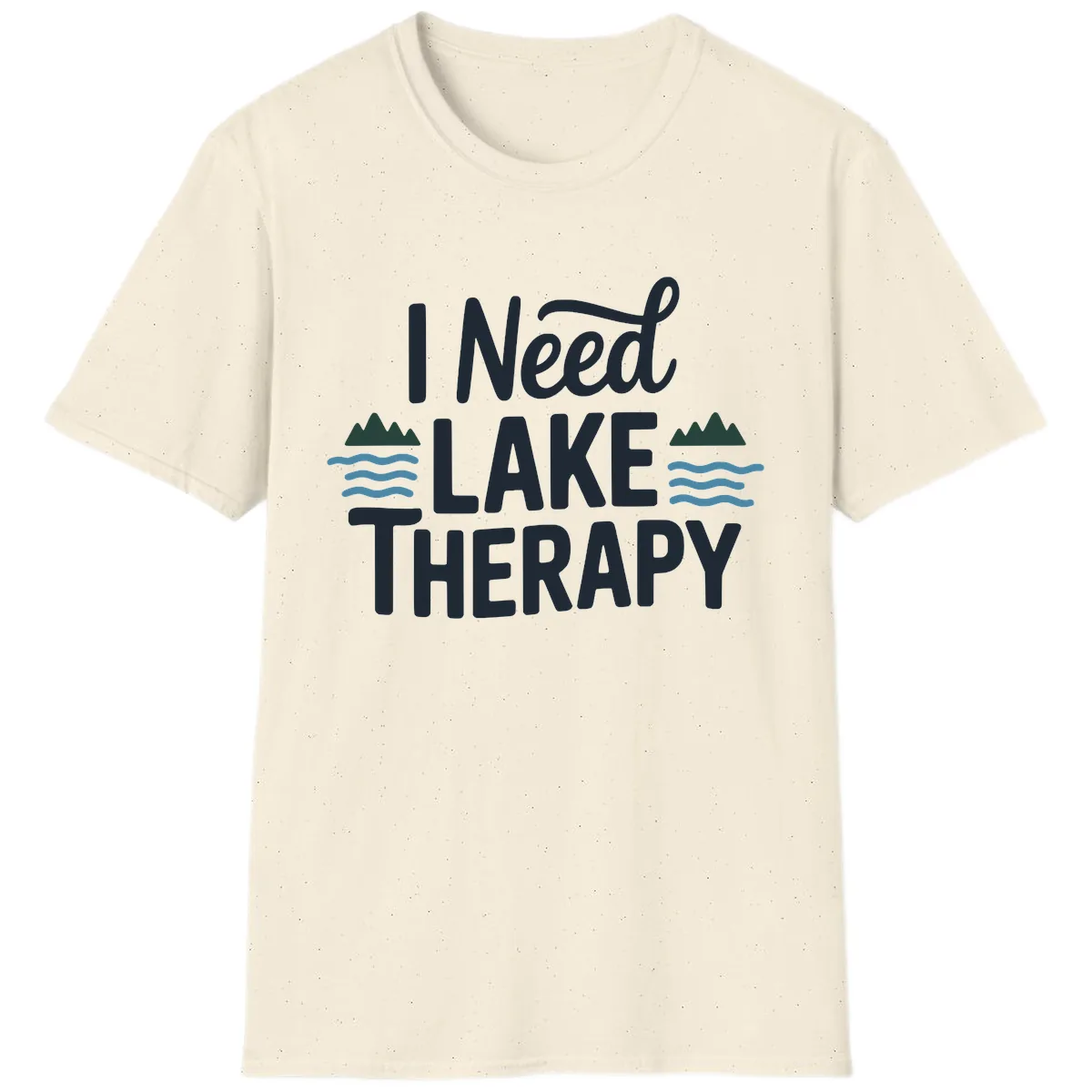 I Need Lake Therapy Typography T-Shirt in Natural
