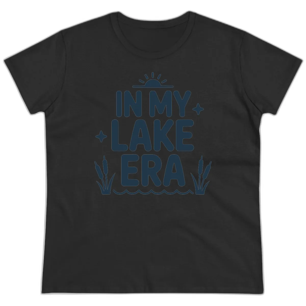 In My Lake Era Typography Design Ladies Tee in Black