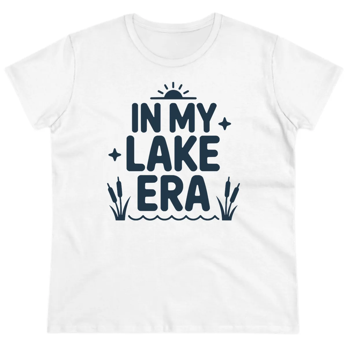 In My Lake Era Typography Design Ladies Tee in White
