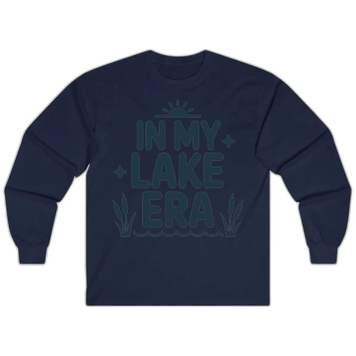 In My Lake Era Typography Design Long Sleeve in Navy