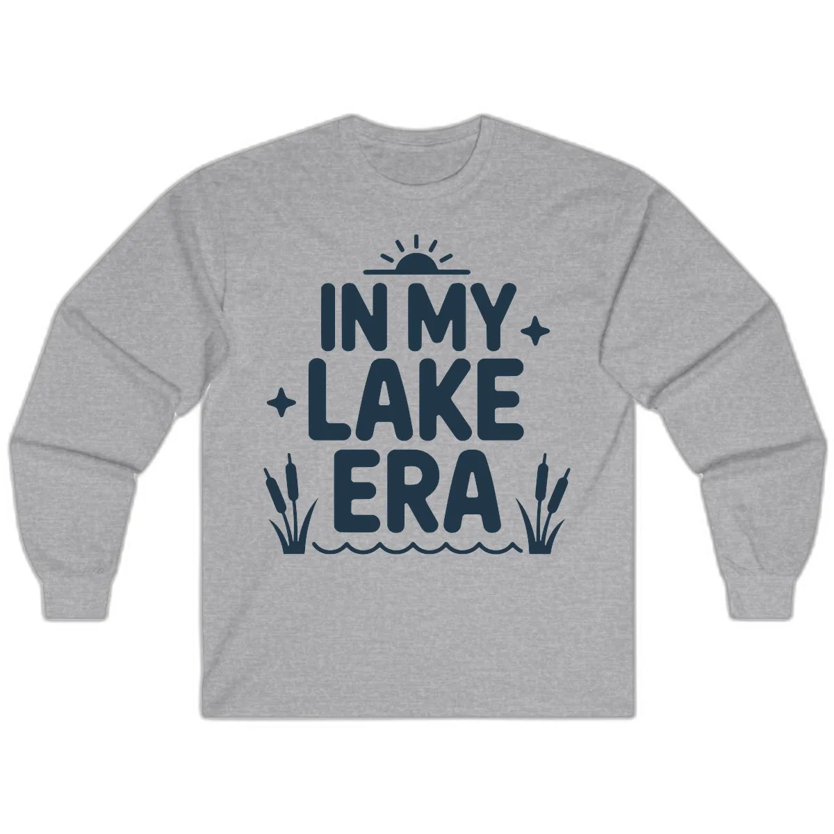 In My Lake Era Typography Design Long Sleeve in Sport Grey