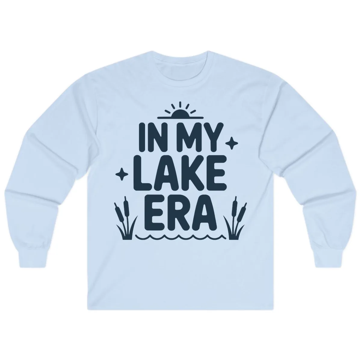 In My Lake Era Typography Design Long Sleeve in Light Blue