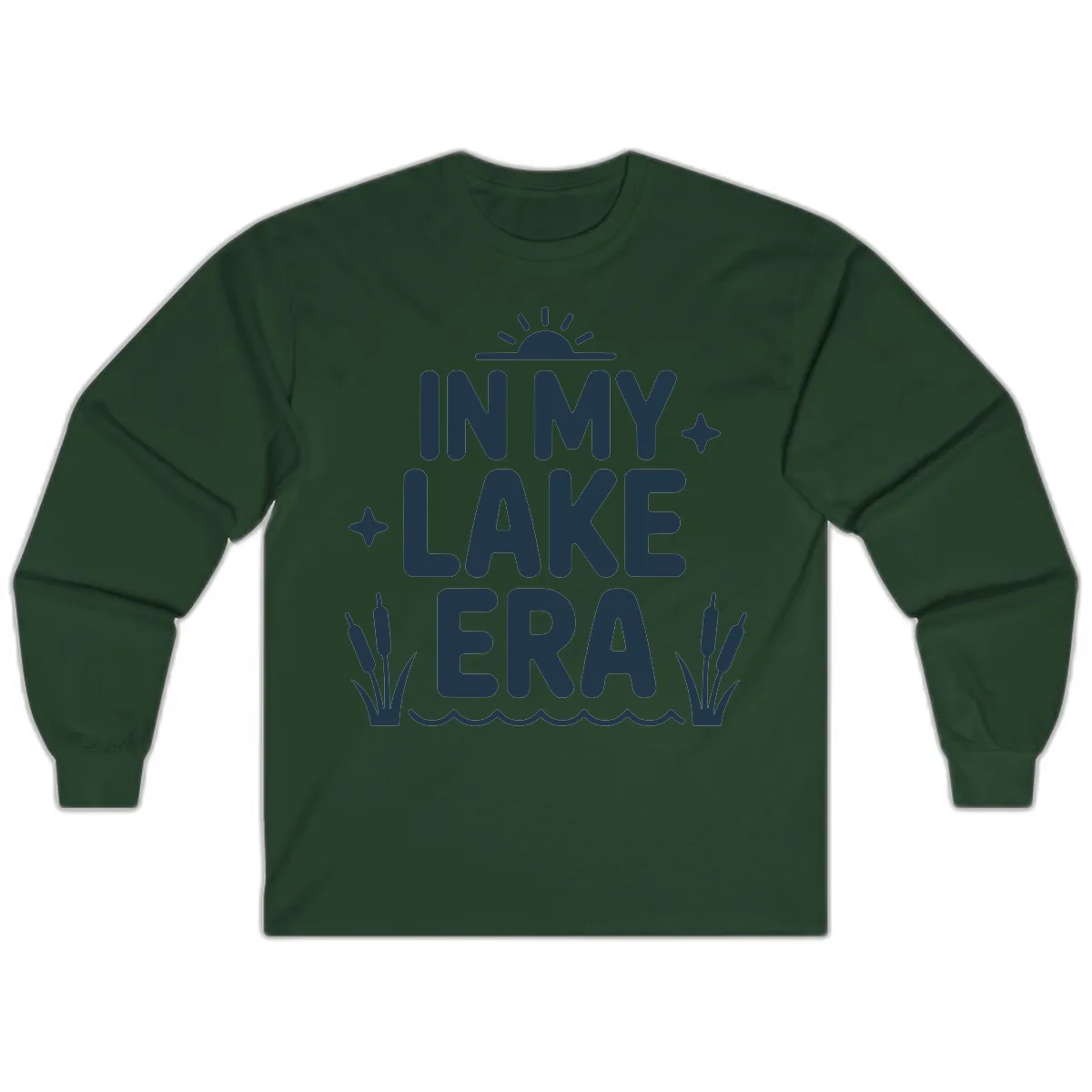 In My Lake Era Typography Design Long Sleeve in Forest Green