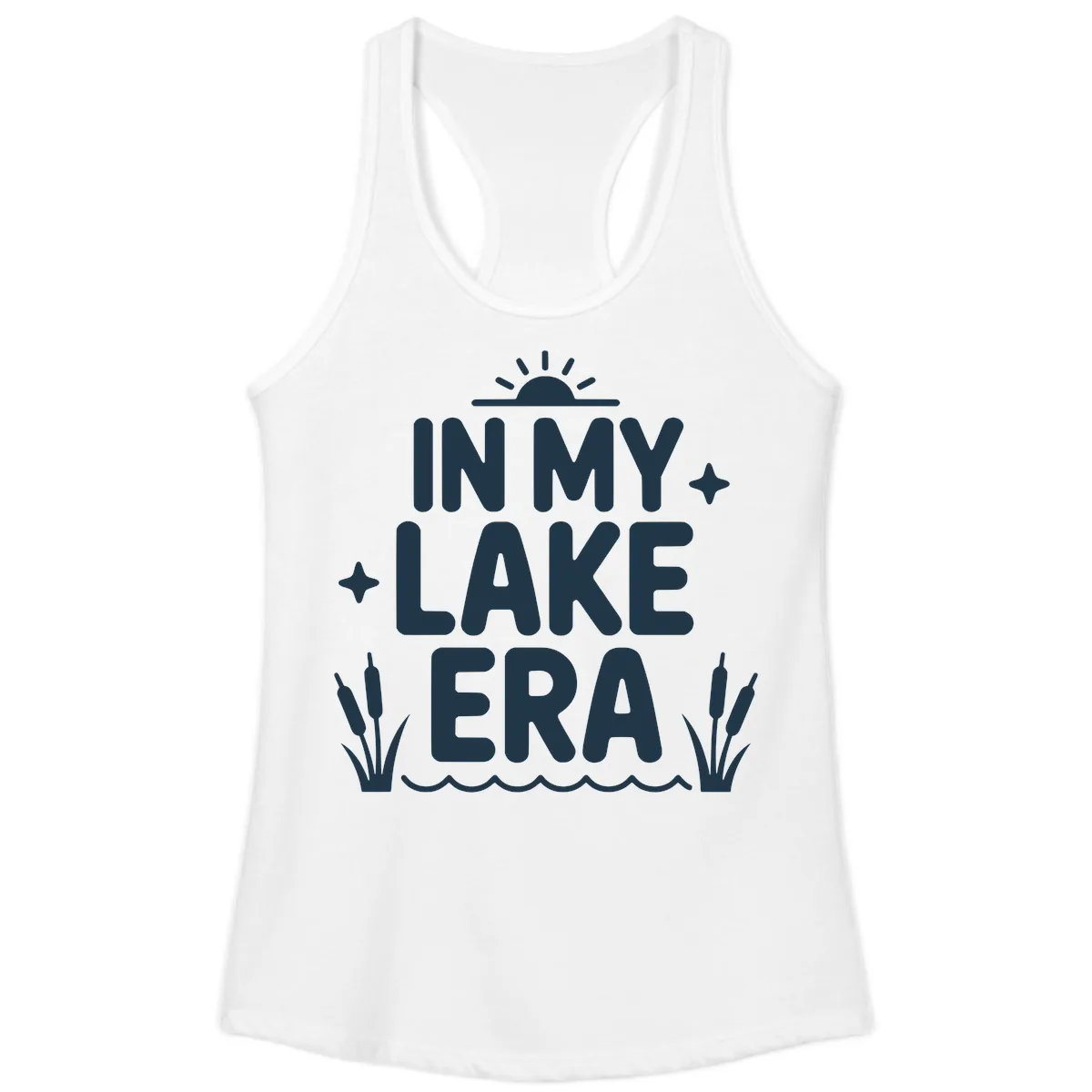 In My Lake Era Typography Design Ladies Tank in White