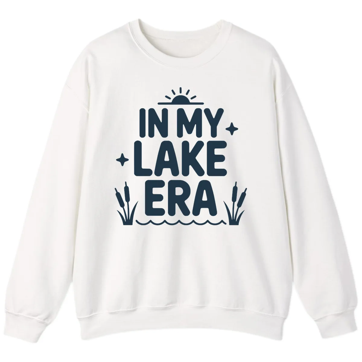 In My Lake Era Typography Design Sweatshirt in White