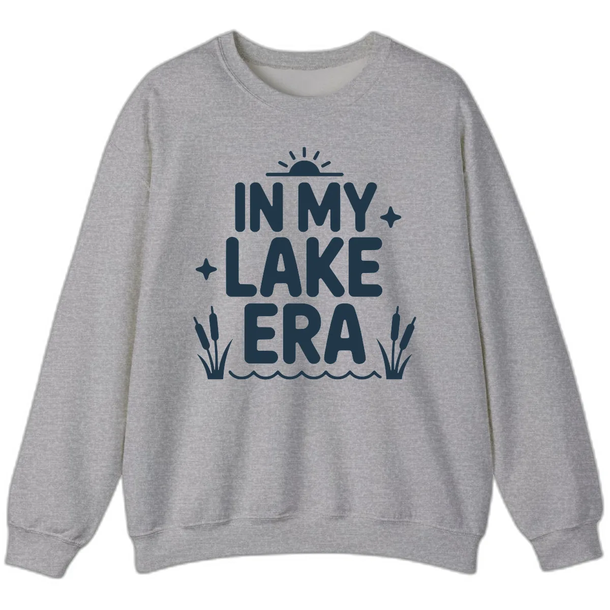 In My Lake Era Typography Design Sweatshirt in Sport Grey