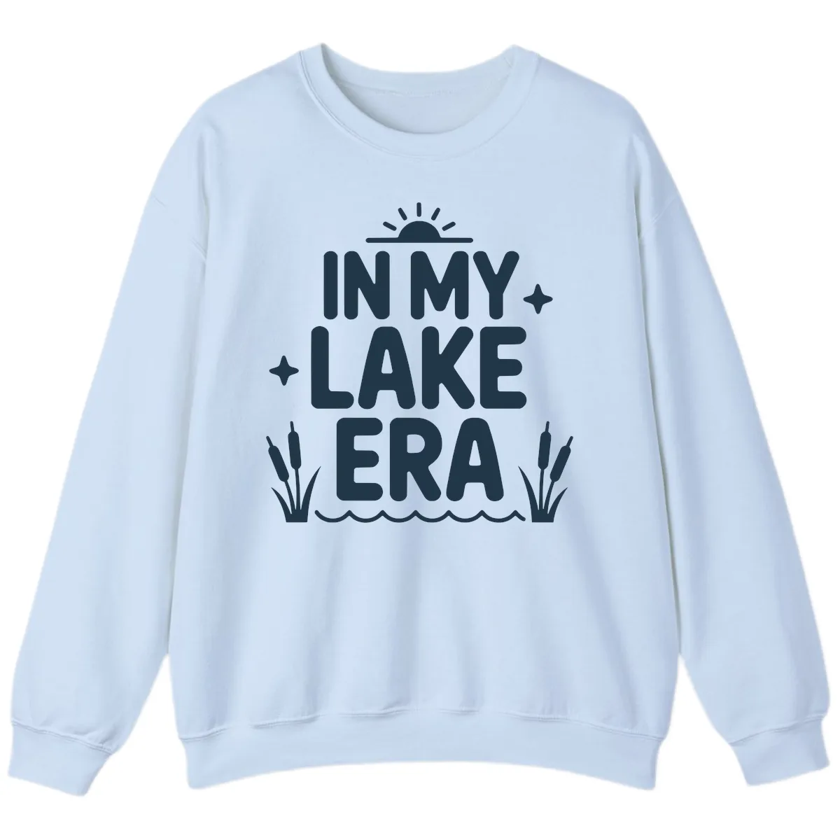 In My Lake Era Typography Design Sweatshirt in Light Blue
