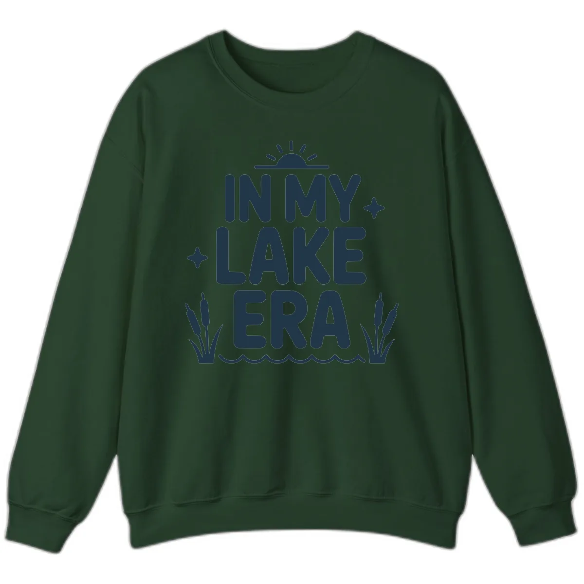 In My Lake Era Typography Design Sweatshirt in Forest Green