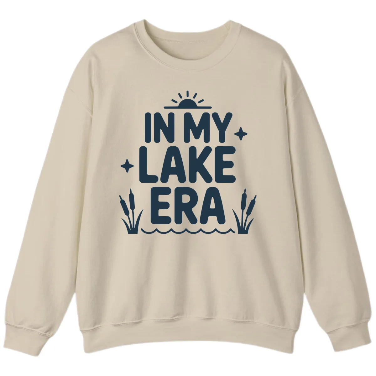 In My Lake Era Typography Design Sweatshirt in Sand
