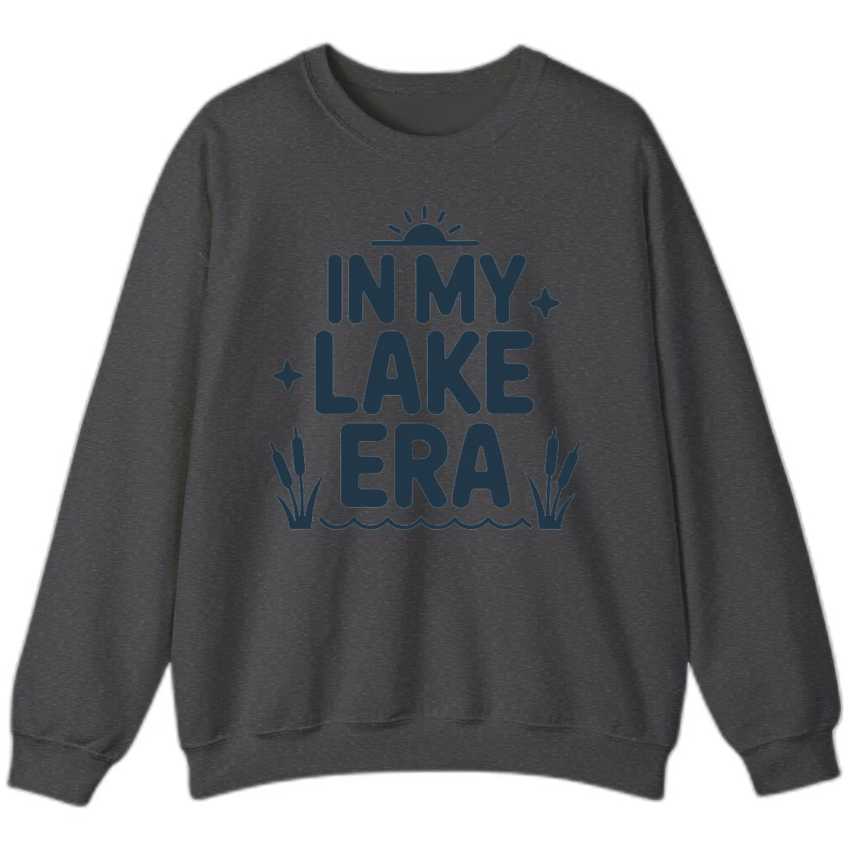 In My Lake Era Typography Design Sweatshirt in Dark Heather
