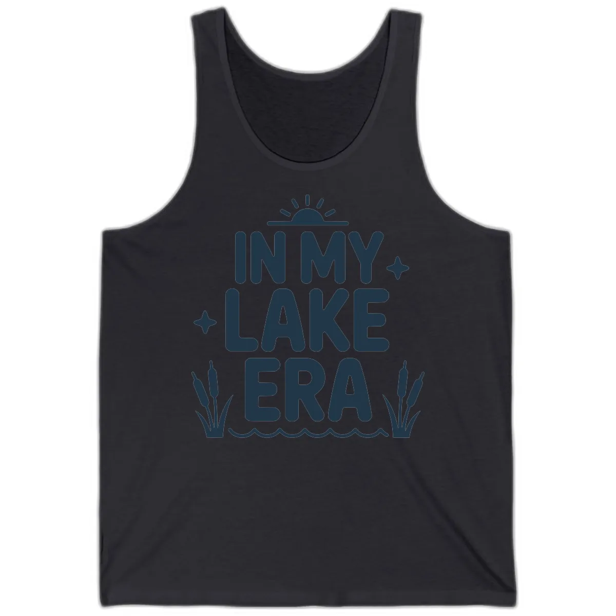 In My Lake Era Typography Design Tank in Dark Grey