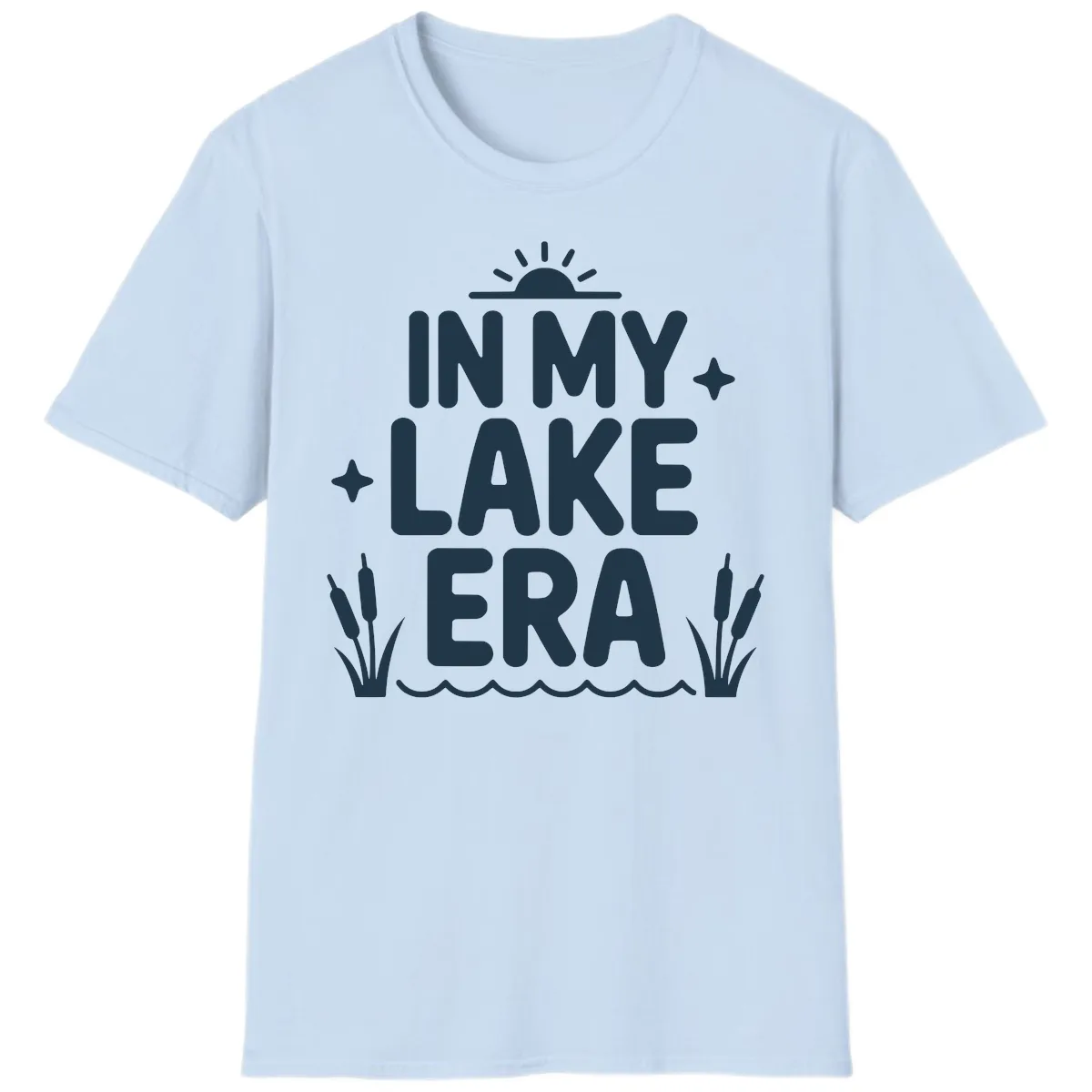In My Lake Era Typography Design T-Shirt in Light Blue