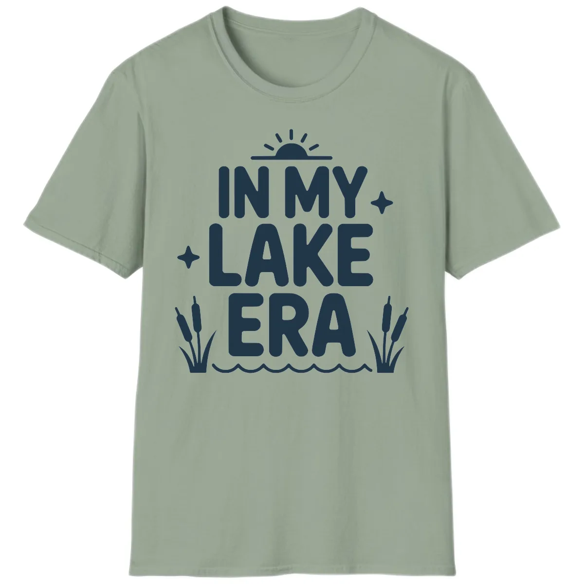 In My Lake Era Typography Design T-Shirt in Sage