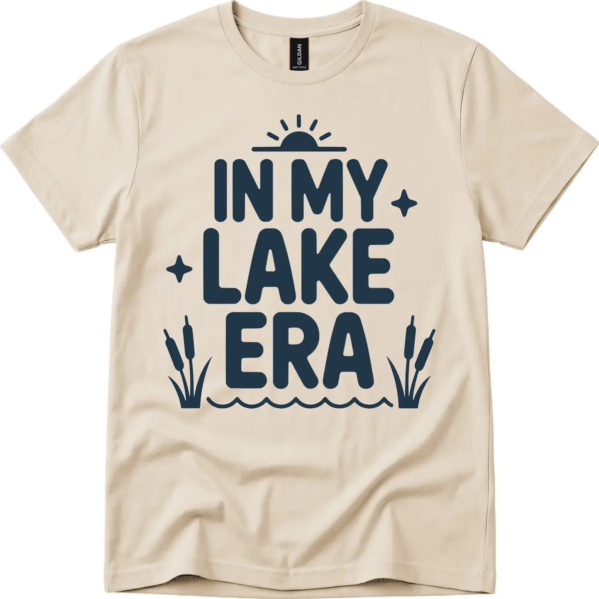 In My Lake Era Typography Design T-Shirt in Sand