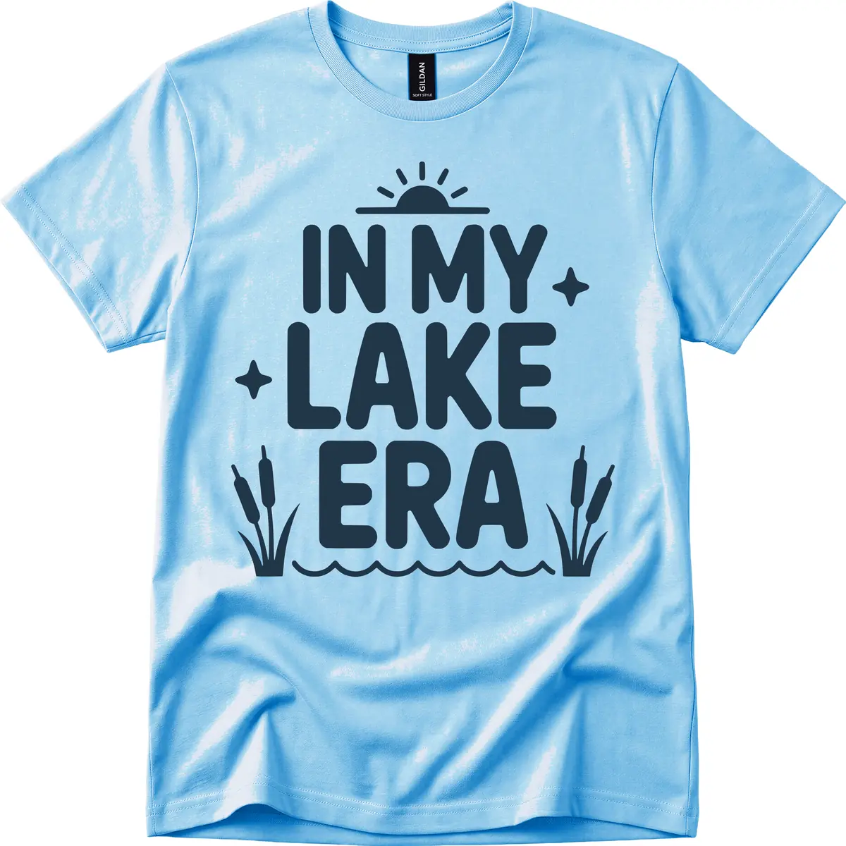 In My Lake Era Typography Design T-Shirt in Sky