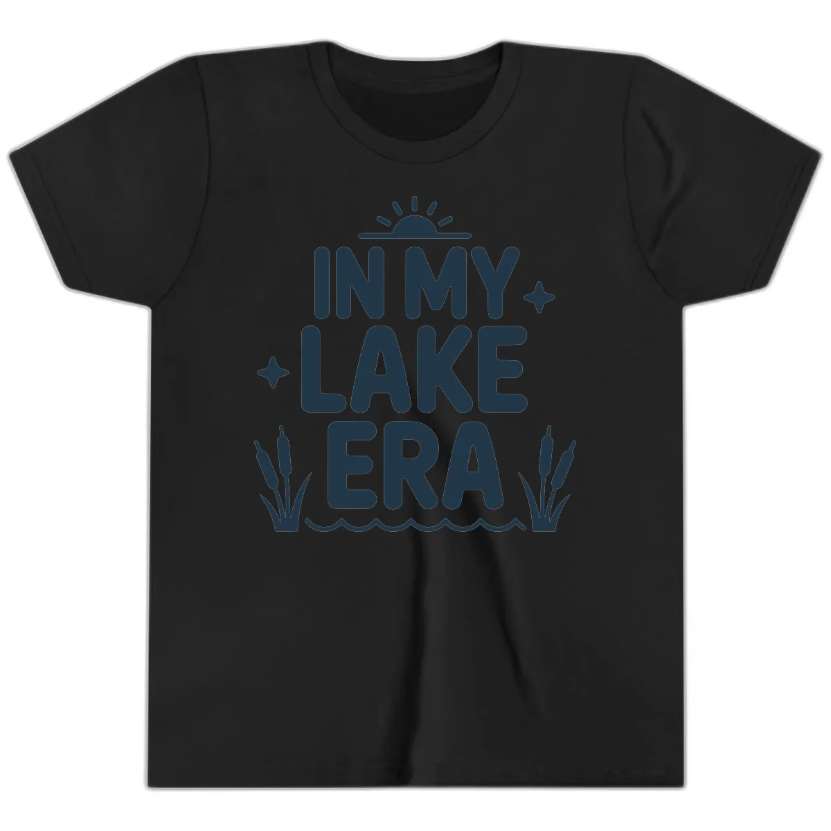 In My Lake Era Typography Design Youth T-Shirt in Black