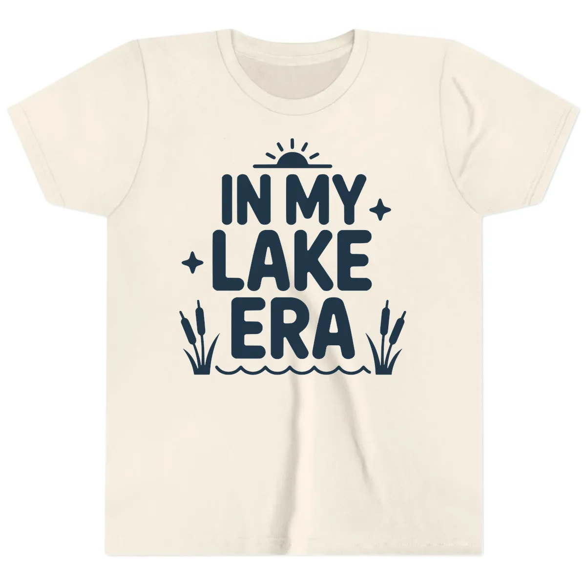 In My Lake Era Typography Design Youth T-Shirt in Natural