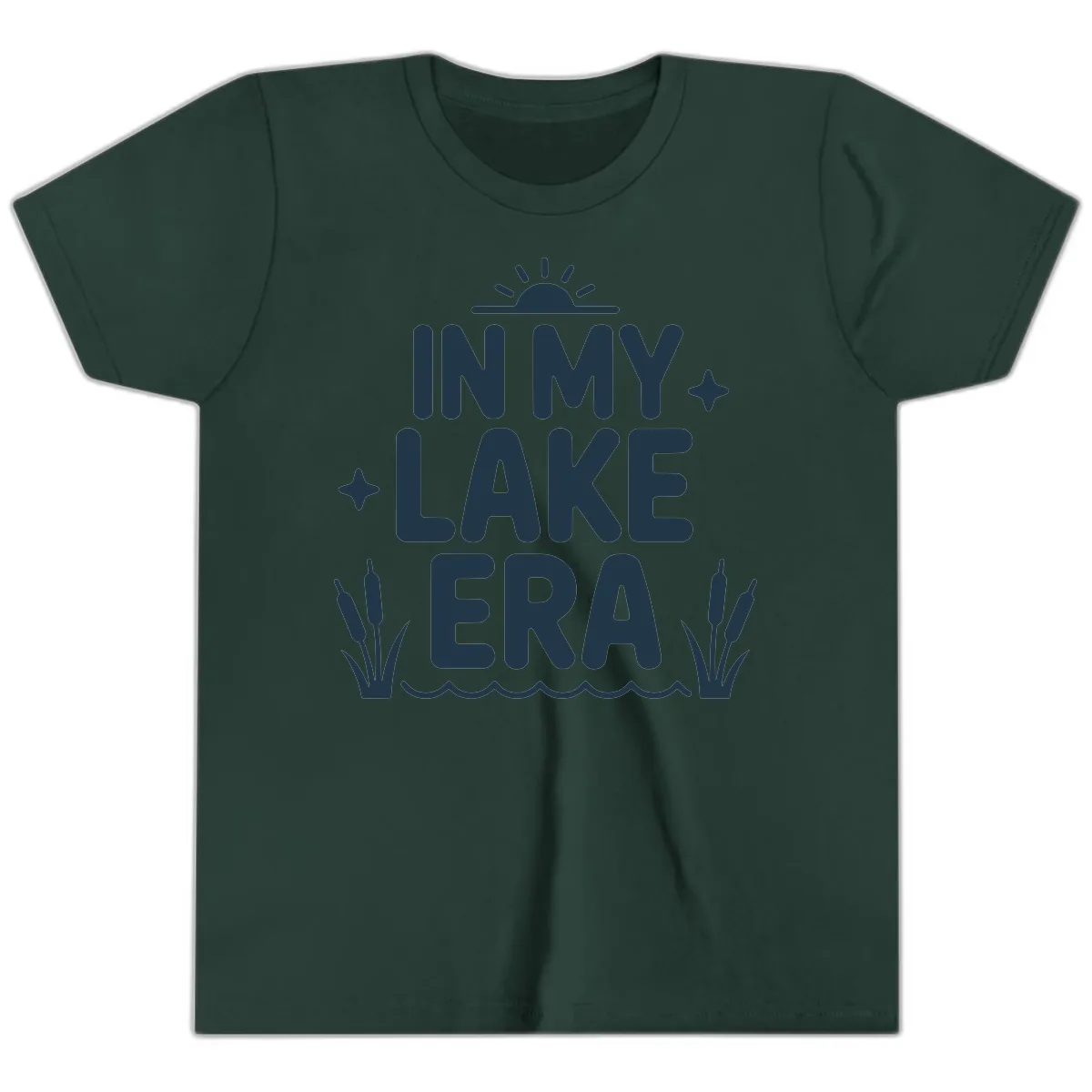 In My Lake Era Typography Design Youth T-Shirt in Forest