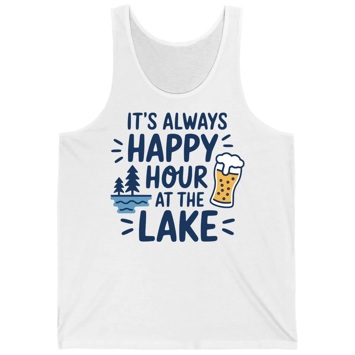 It's Always Happy Hour At The Lake Tank in White