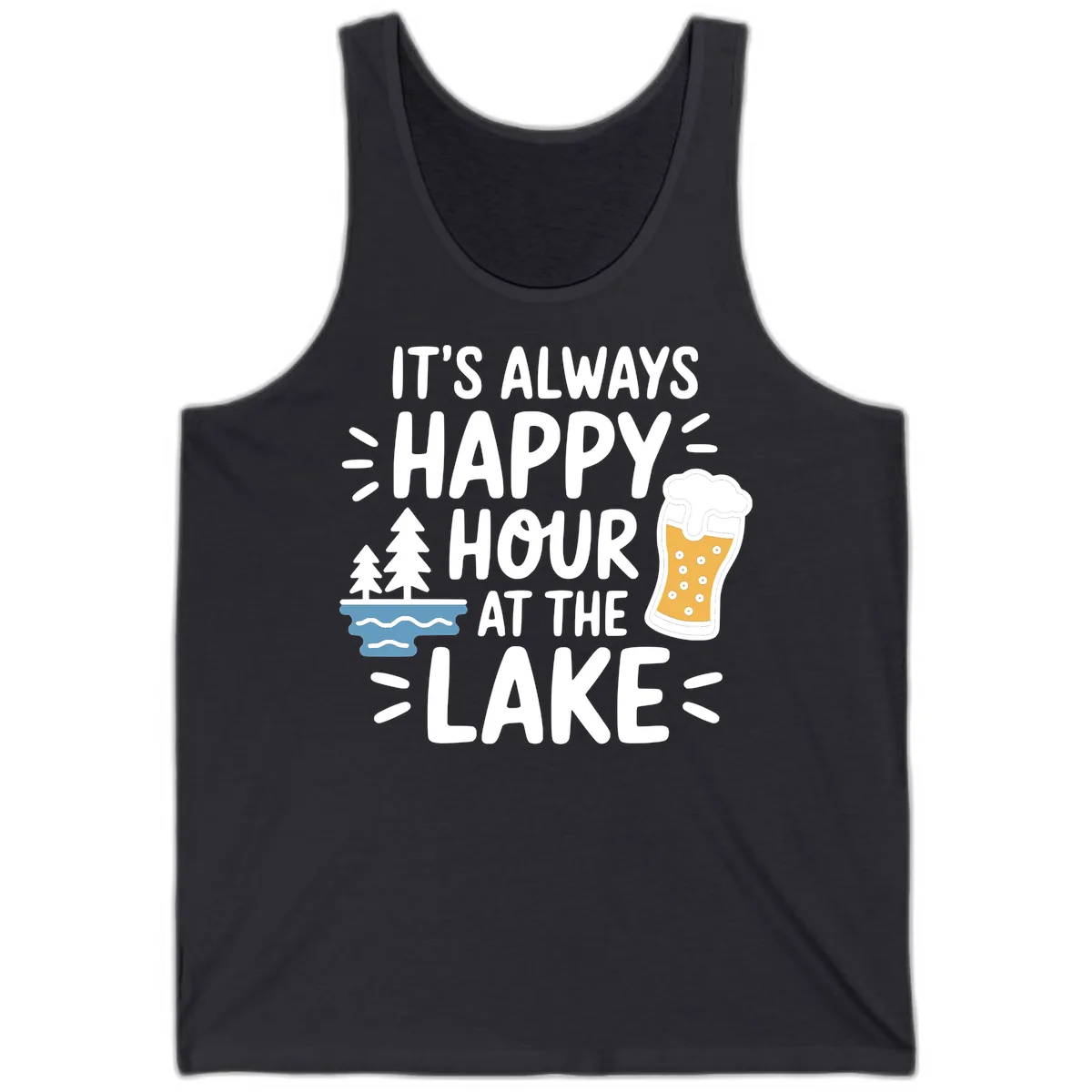 It's Always Happy Hour At The Lake Tank in Dark Grey