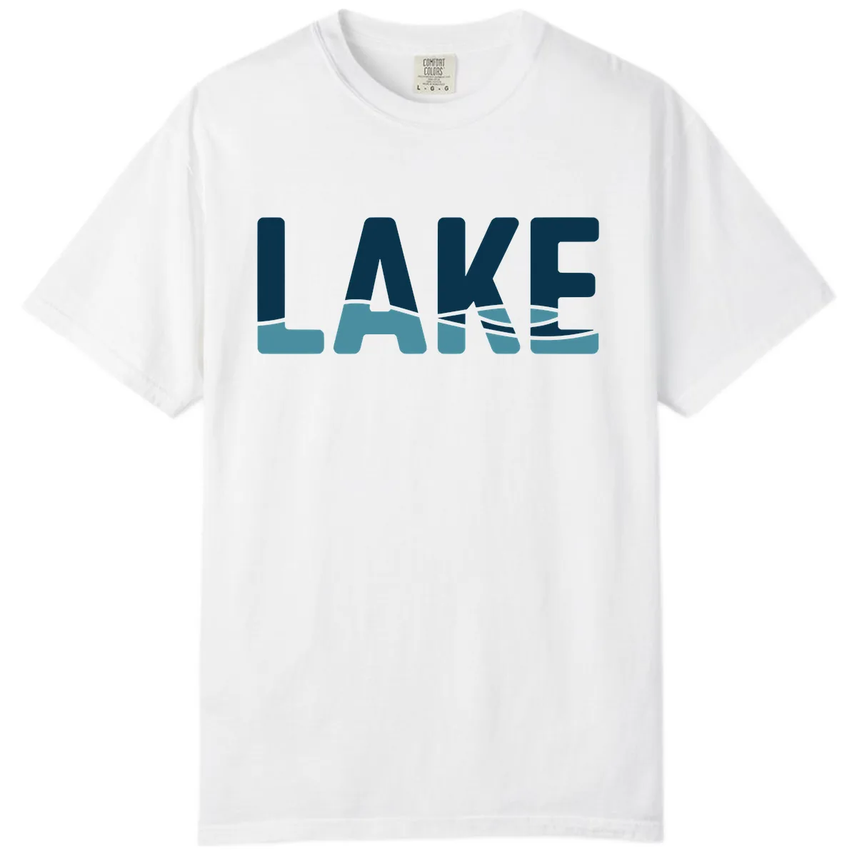 Lake Life Typographic Design Comfort Color in White