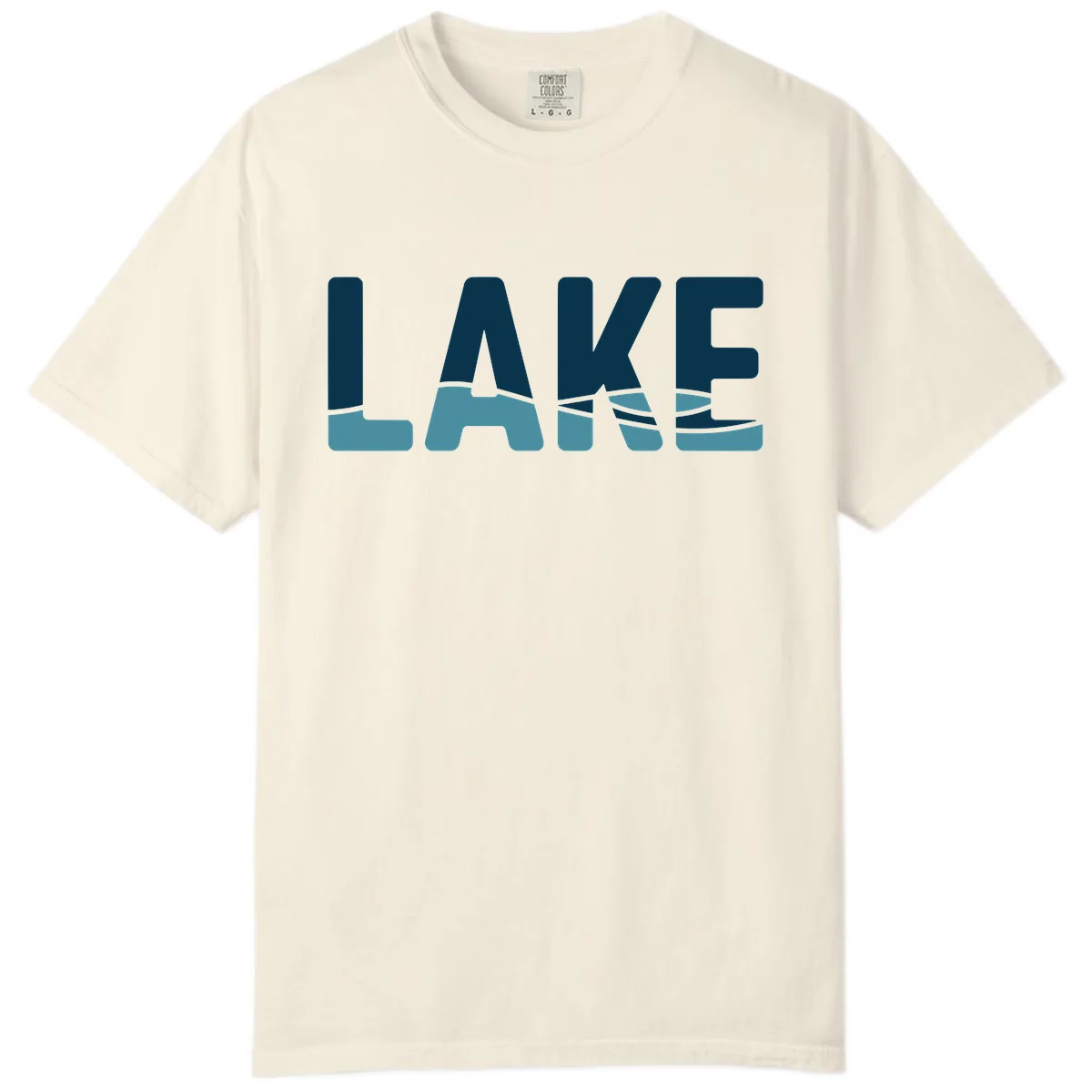 Lake Life Typographic Design Comfort Color in Ivory