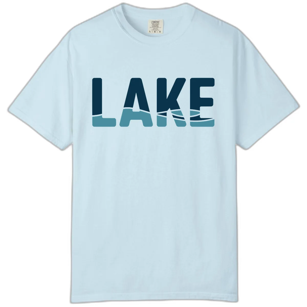 Lake Life Typographic Design Comfort Color in Chambray
