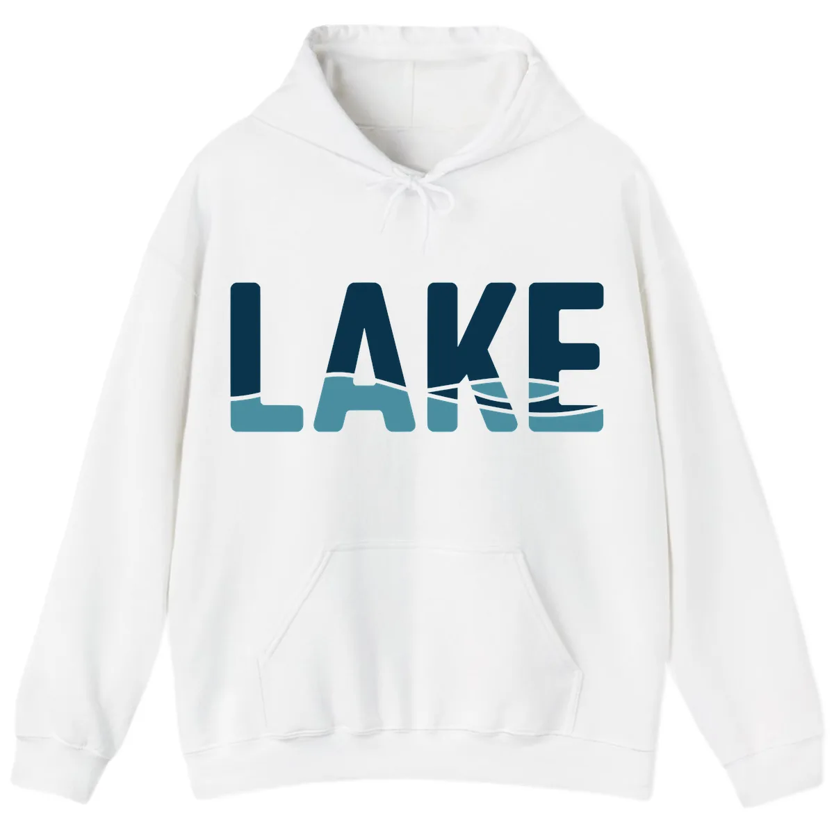 Lake Life Typographic Design Hoodie in White