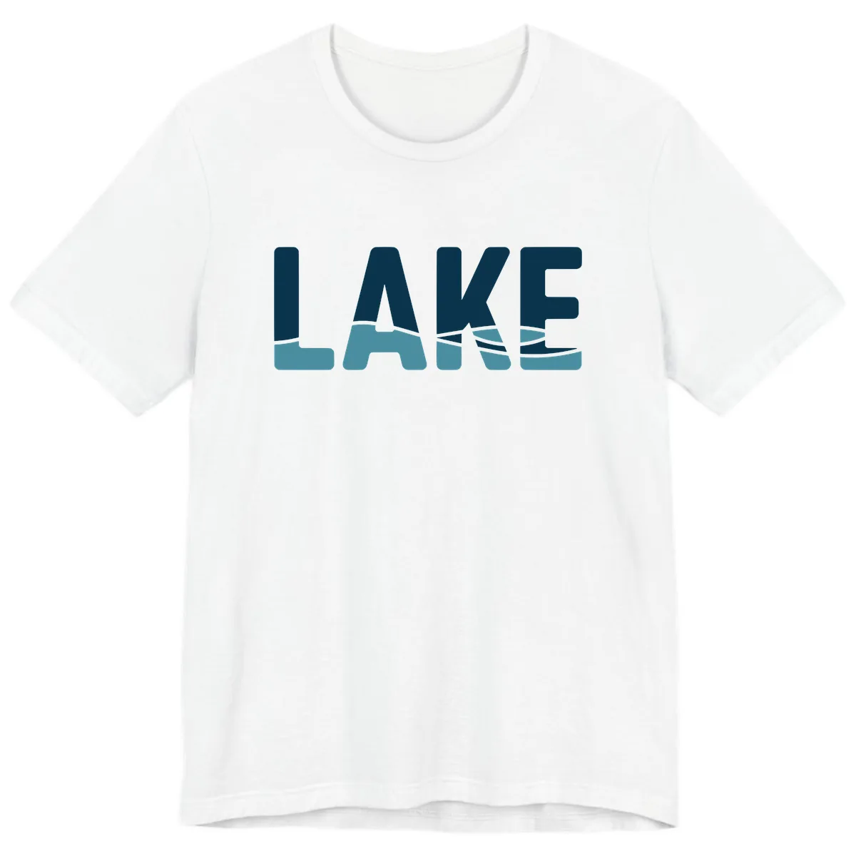 Lake Life Typographic Design Premium T-Shirt in White