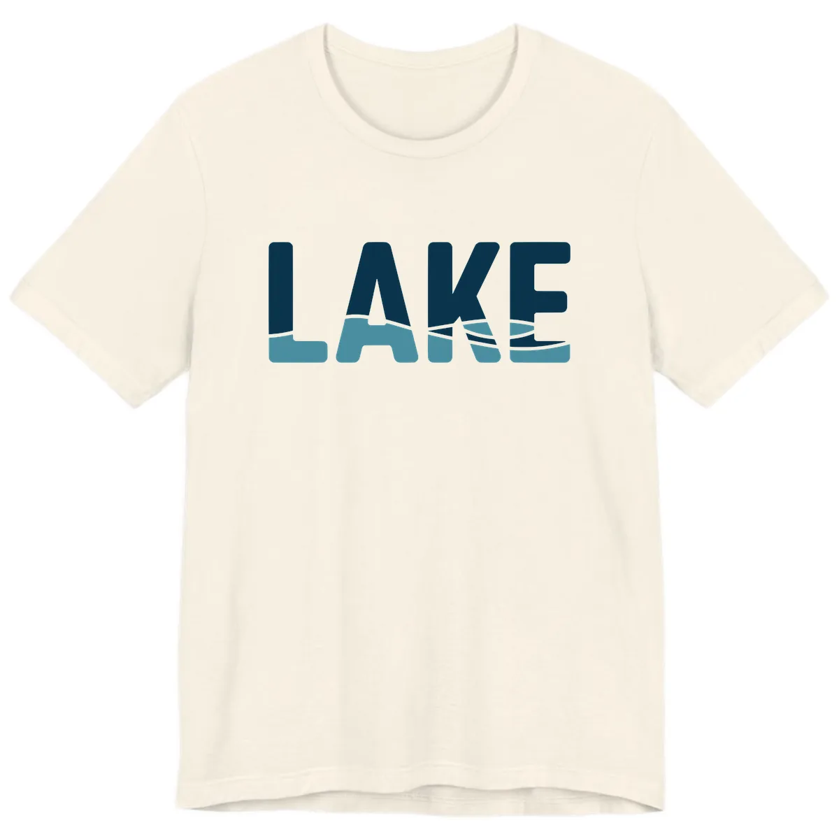 Lake Life Typographic Design Premium T-Shirt in Natural