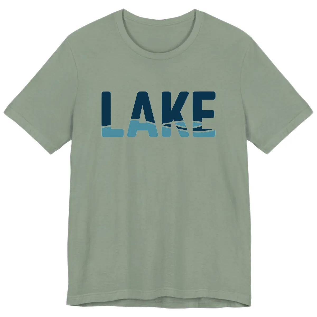 Lake Life Typographic Design Premium T-Shirt in Sage