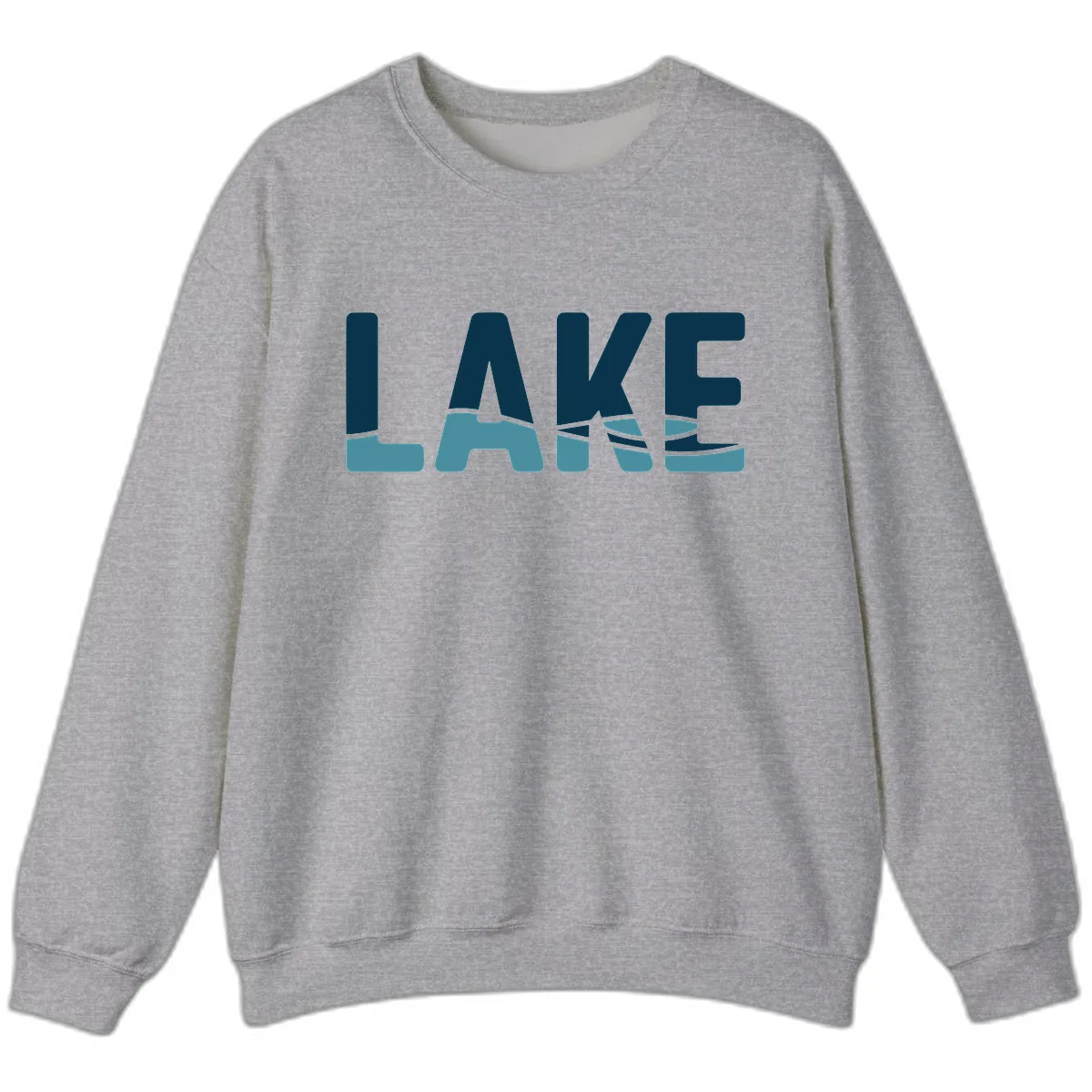 Lake Life Typographic Design Sweatshirt in Sport Grey