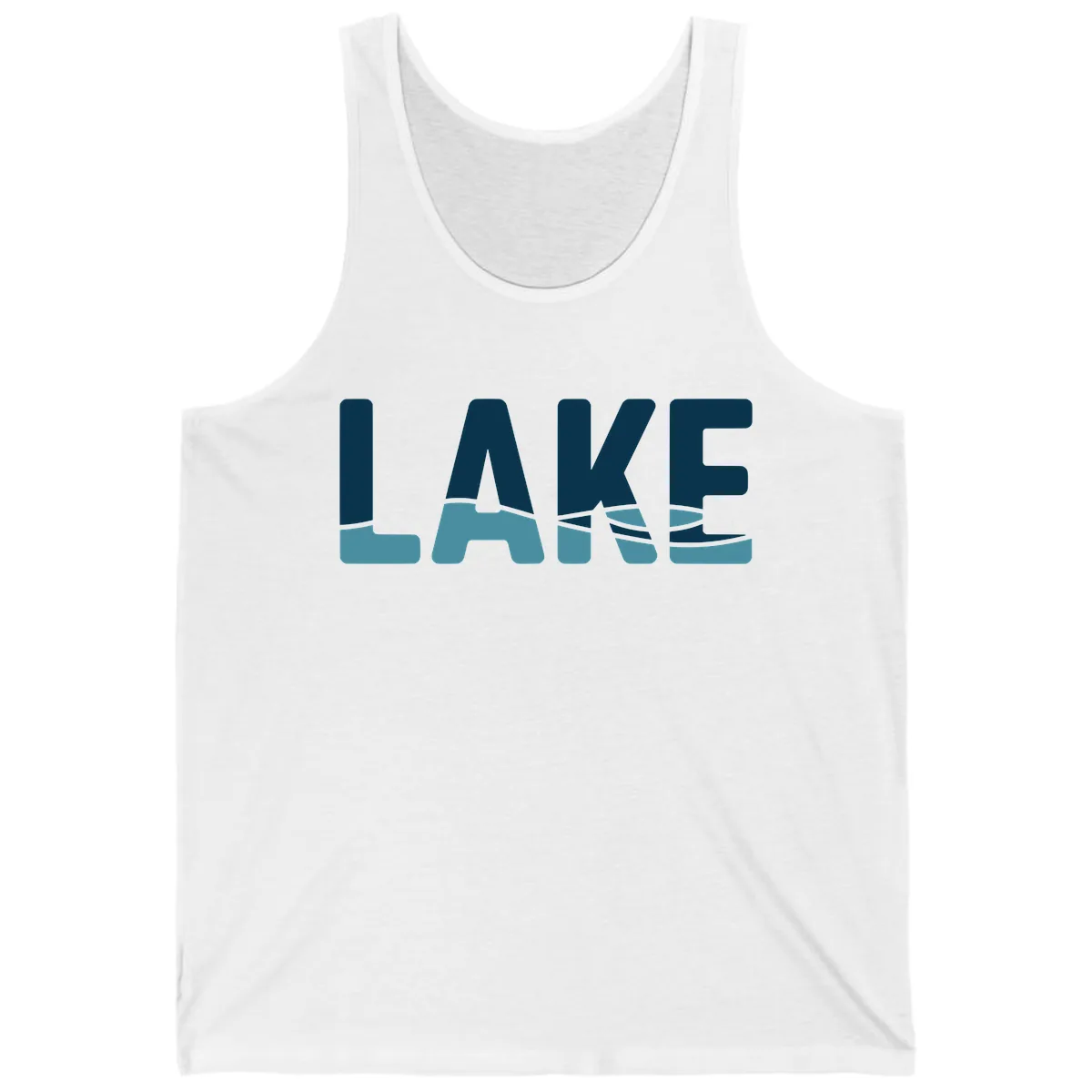 Lake Life Typographic Design Tank in White
