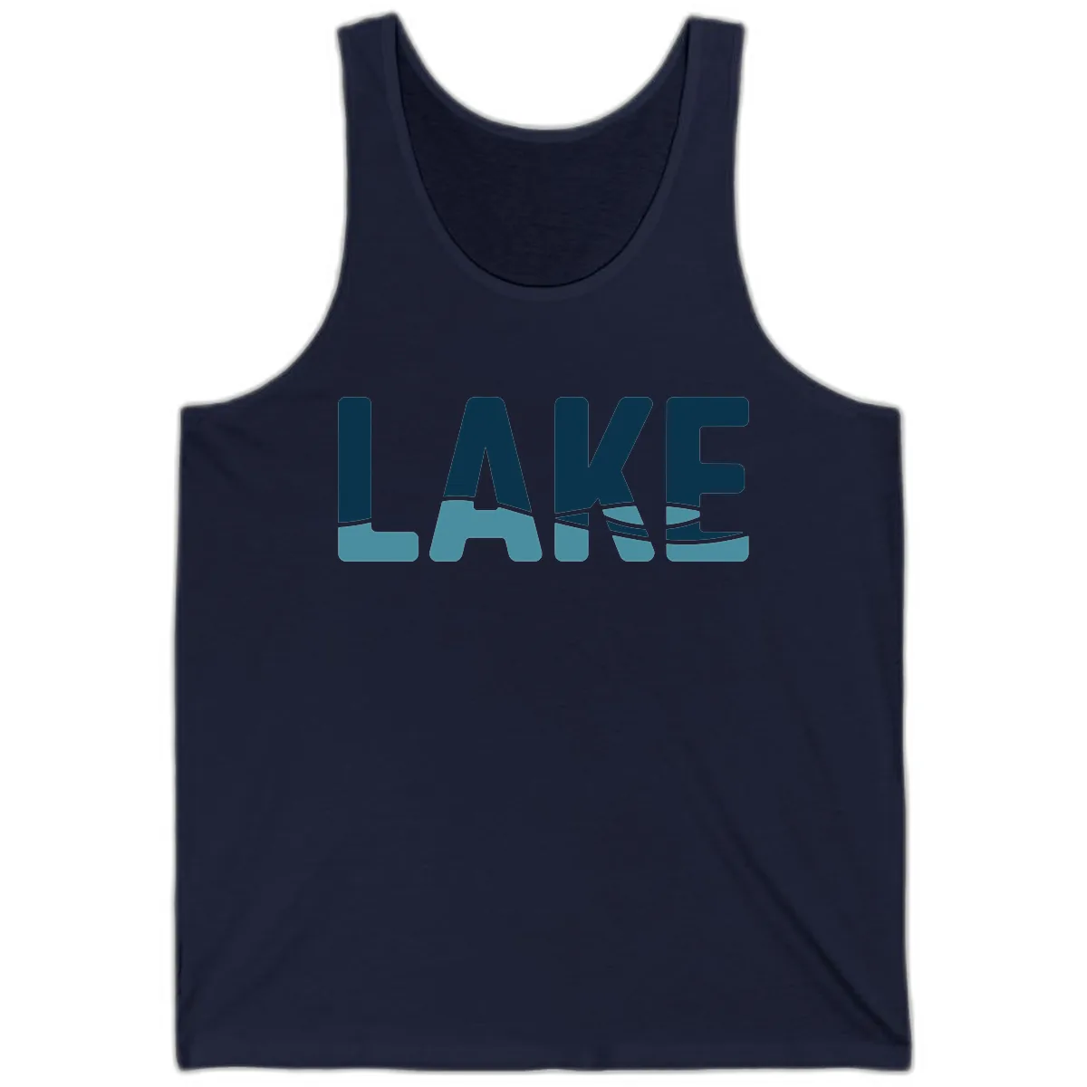Lake Life Typographic Design Tank in Navy