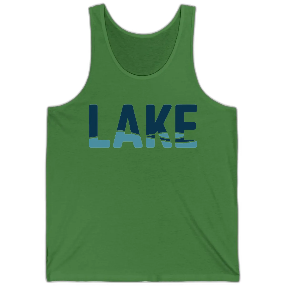 Lake Life Typographic Design Tank in Leaf