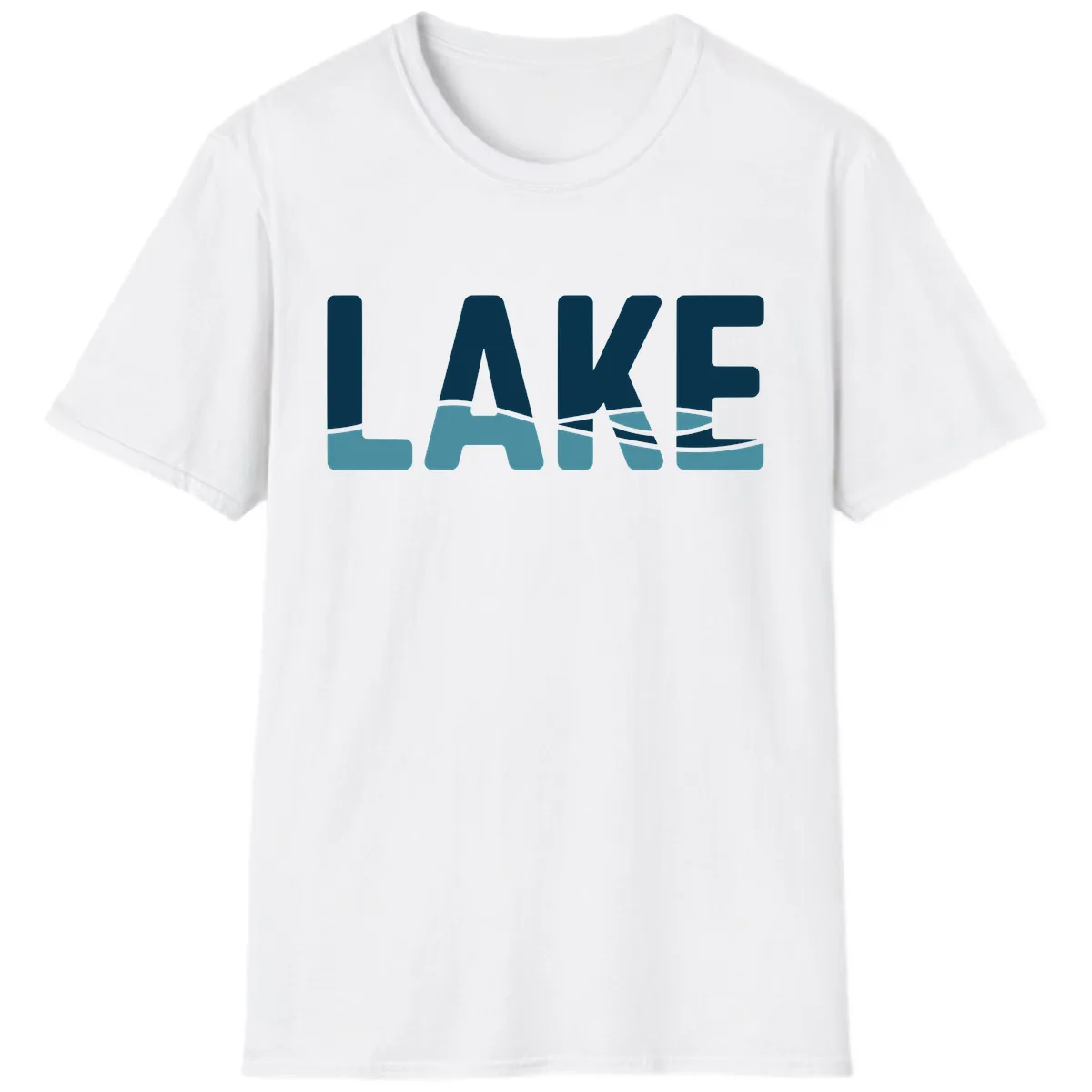 Lake Life Typographic Design T-Shirt in White