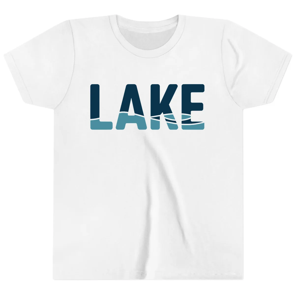Lake Life Typographic Design Youth T-Shirt in White